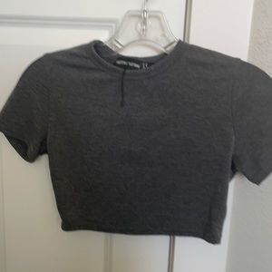 Gray crop top